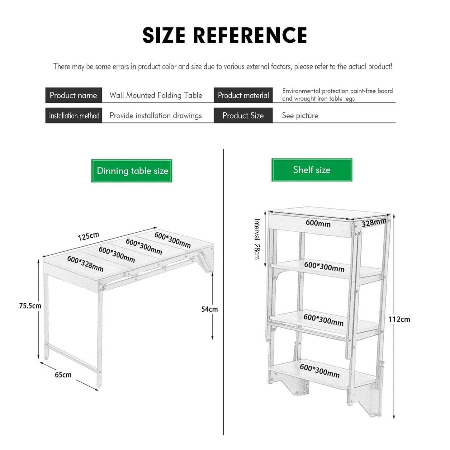 Wall Mounted Folding Desk - Space Saving Murphy Table, Multi-Functional Work Station, Floating Shelf, Convertible Dining Table, Wooden Laundry Folding Table (Color:)