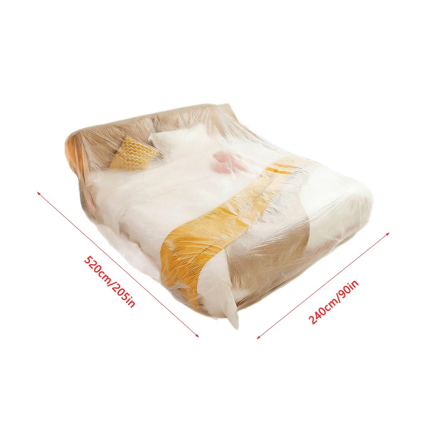 ArrErr 2 Pack Sofa Dust Covers Dustproof Couch Protector Plastic Moving and Storage Covers for Furniture Moves Protection Queen Bed King Bed Home Renovation Wall Painting Basement Garage