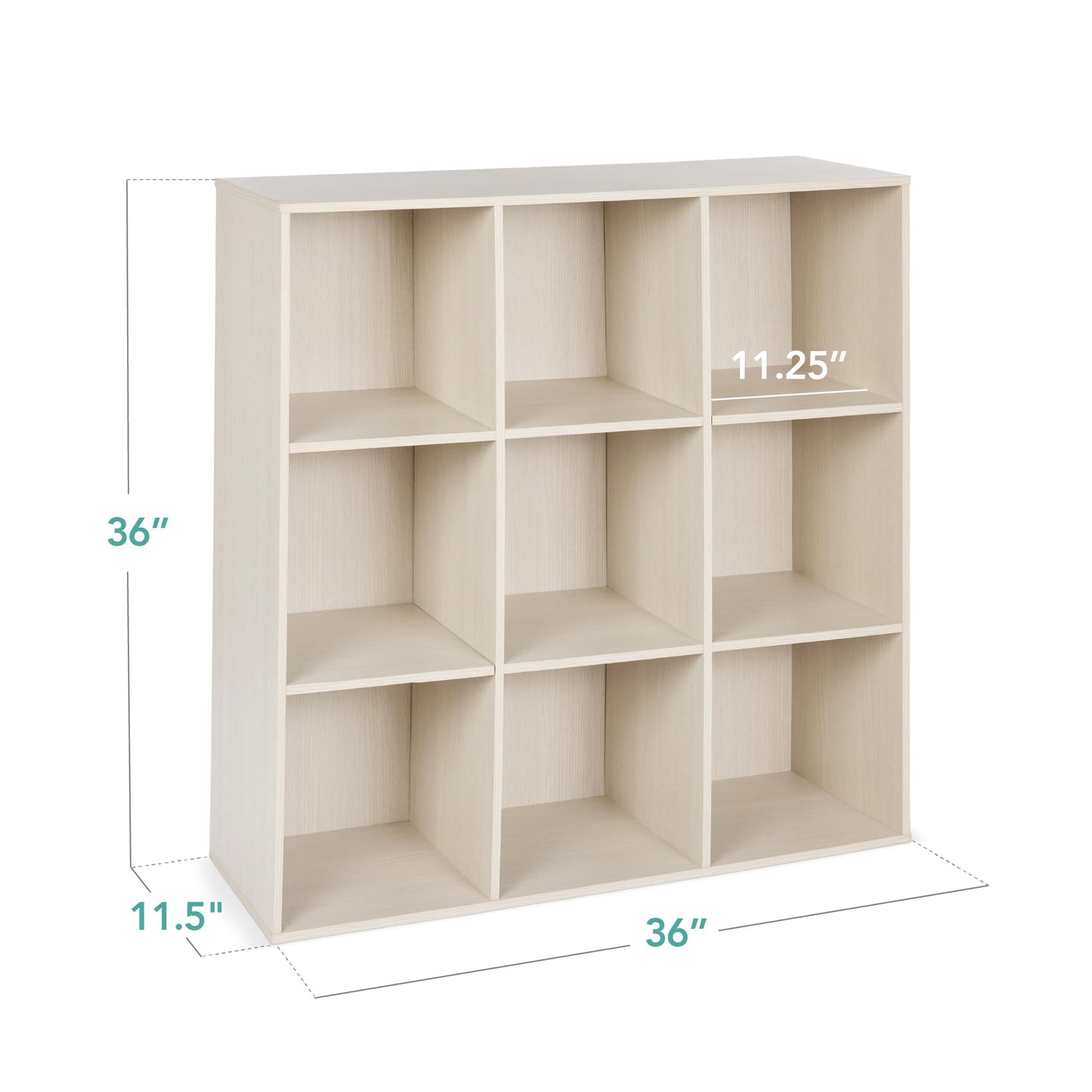Best Choice Products 9-Cube Storage Organizer, 11in Shelf Opening, Bookcase, Display Shelf, Customizable w/ 3 Removable Back Panels - Whitewash