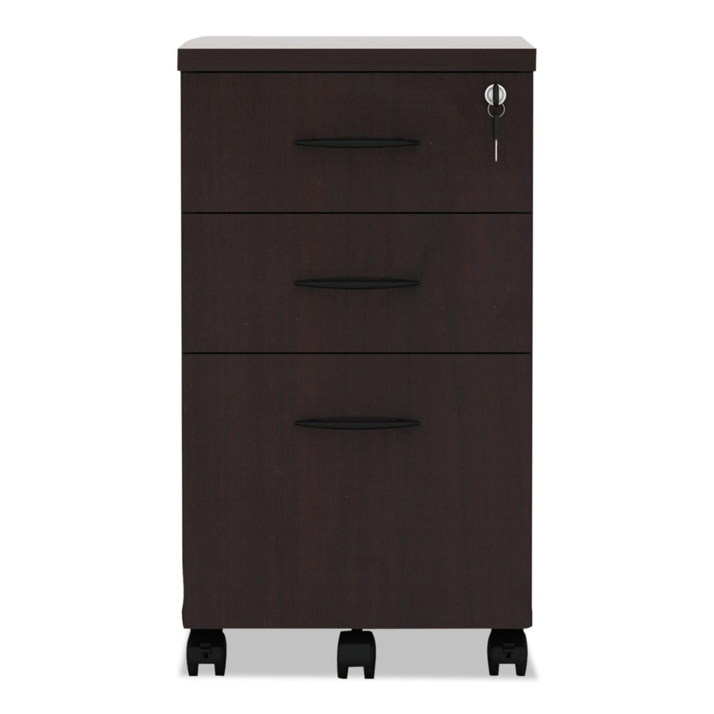 Alera ALE Valencia Mobile B/B/F Pedestal File, 15 7/8w x 20 1/2d x 28 3/8h, Mahogany