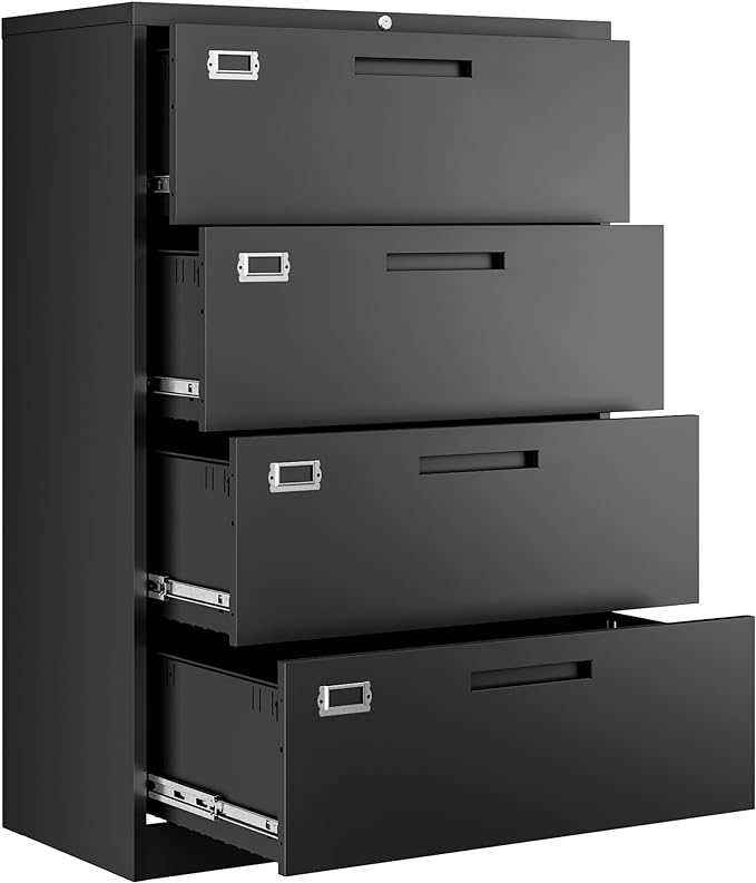 Letaya File Cabinets, 4 Drawer Metal Lateral Filing Organization Storage
