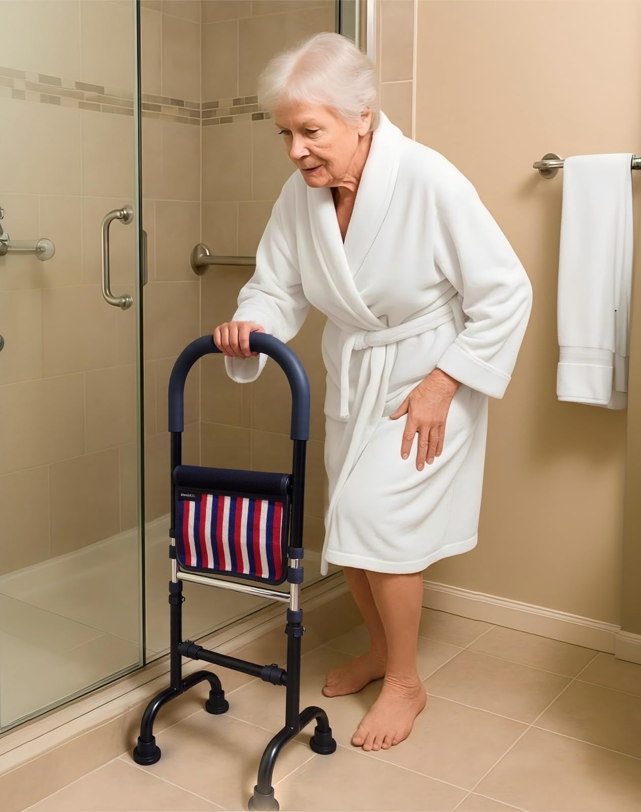 Knee Replacement Recovery Aid; Stand Assist Aid for Elderly; Couch Toilet Assist Rails; Quad Canes Mobility Aids for Short Indoor Movements; Height Adjustable; Weight 5lbs Bear 350lbs