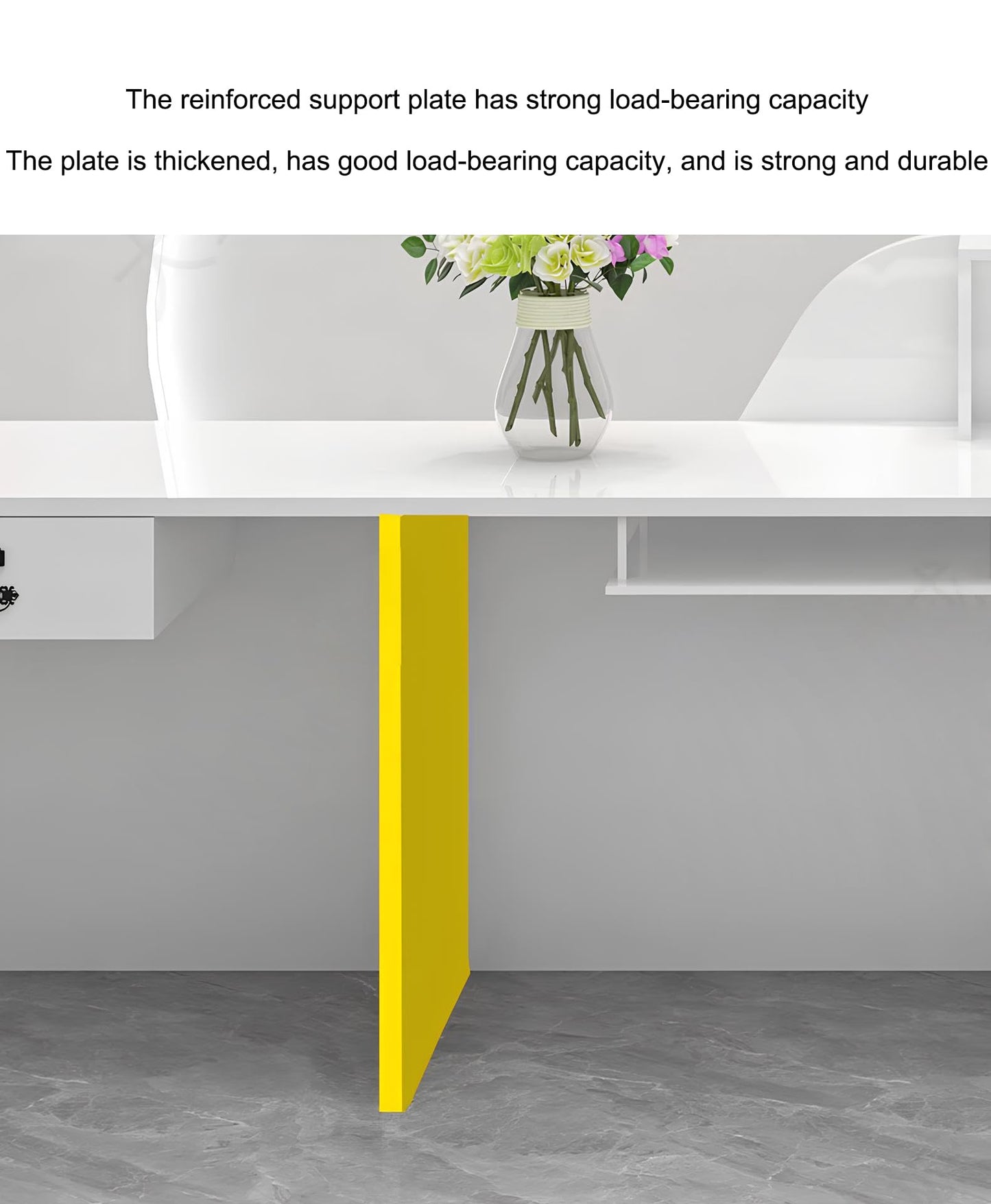 Commercial Reception Desk with Lockable Drawers & Cabinet, 63in Front Counter for Office, Retail Checkout, Boutique Lobby, SOHO Space - Left Side, Modern Design, Durable Finish