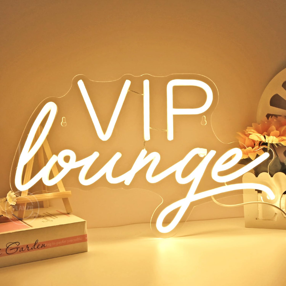 Planzo VIP Lounge Led Neon Light Sign USB Office Hotel Pub Cafe Store Shop Wedding Birthday Party Beauty Salon Airport Railway Station Bistro Nightclubs Wall Sign Decor USB 15.75"X9.65" Warm