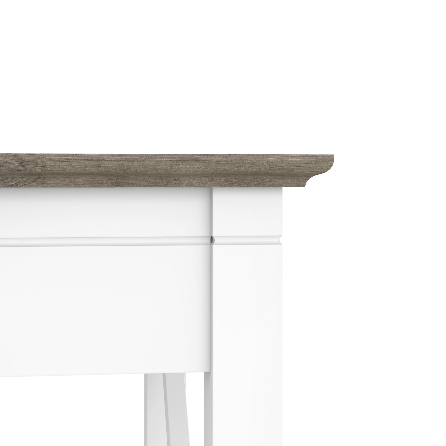 Bush Home Key West 60W Modern Farmhouse L Shaped Desk in Pure White and Shiplap Gray, 60-Inch Corner Computer Table for Home Office Workspace