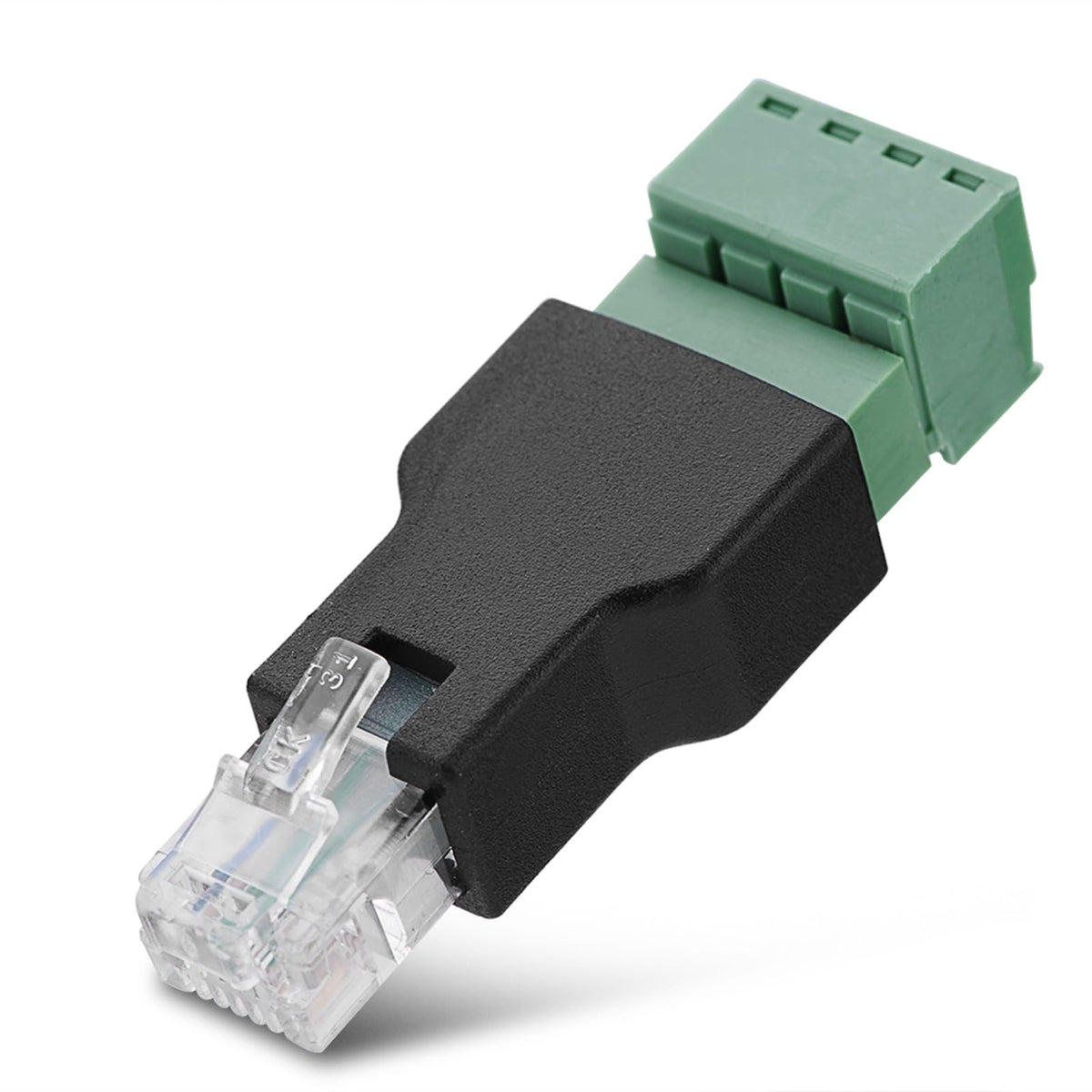 Zerone RJ11 to Screw Terminal Adapter, 6P4C Male to 4 Pin Block Connector for Modem with Anti-Interference EIA/TIA 568B Standard Structured Cabling, 3 Pack