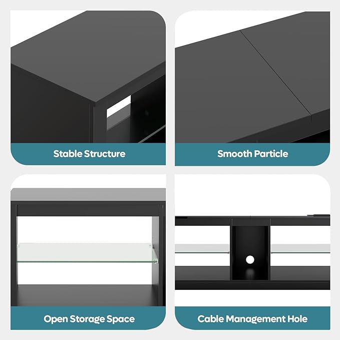 Bestier LED TV Stand for 55/60/65 Inch TV, Modern Gaming TV Console