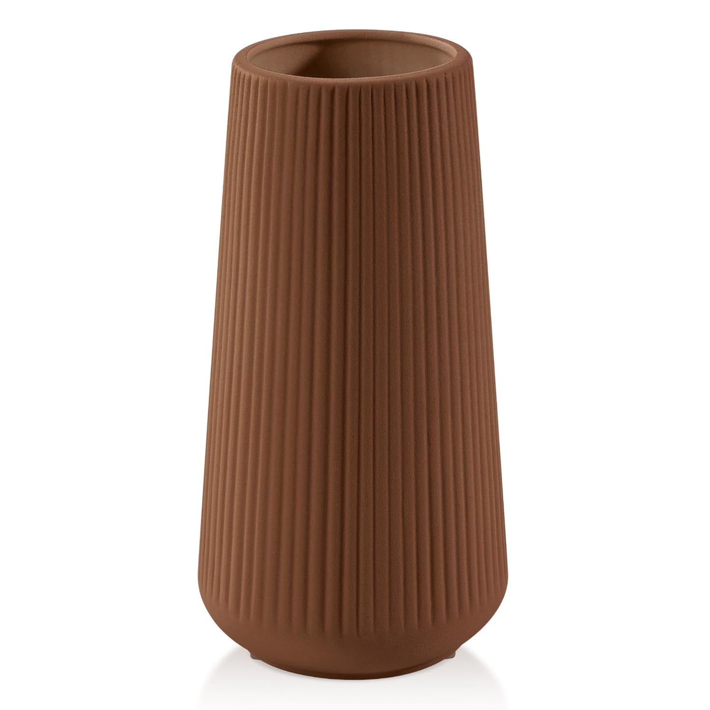 Caramel Ceramic Vase, GUKJOB Small Cute Flower Vase for Pampas Grass, Home, Living Room, Dining Table, Farmhouse, Office Decor, Bedroom, Table, and Kitchen Shelf (Caramel)