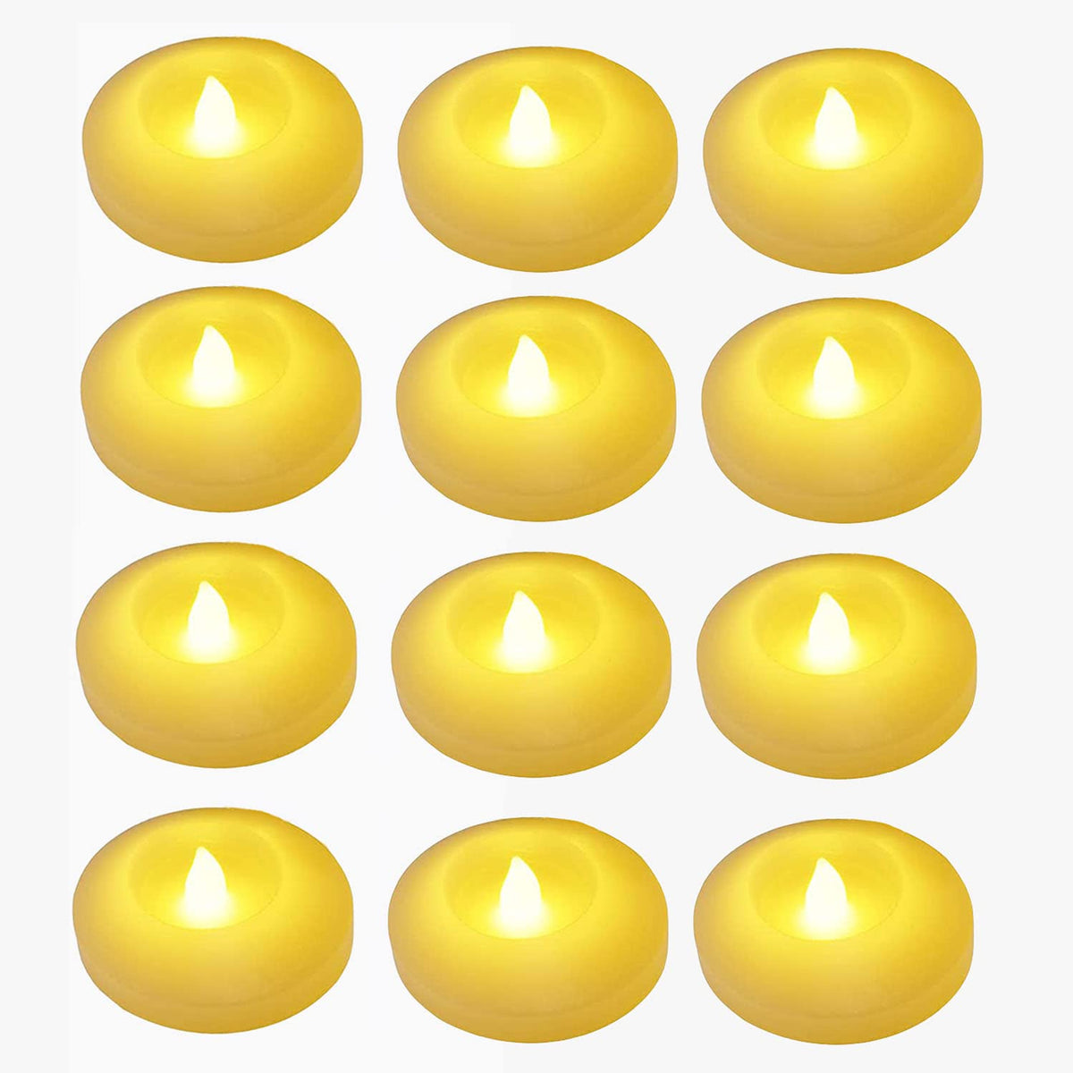 120+ Hours LED Floating Candles for Centerpieces – 12 Pack Warm White Flickering Tea Lights Battery Operated Waterproof Floating Flameless Candle Tealight for Wedding Party Pool & SPA Home Decorations