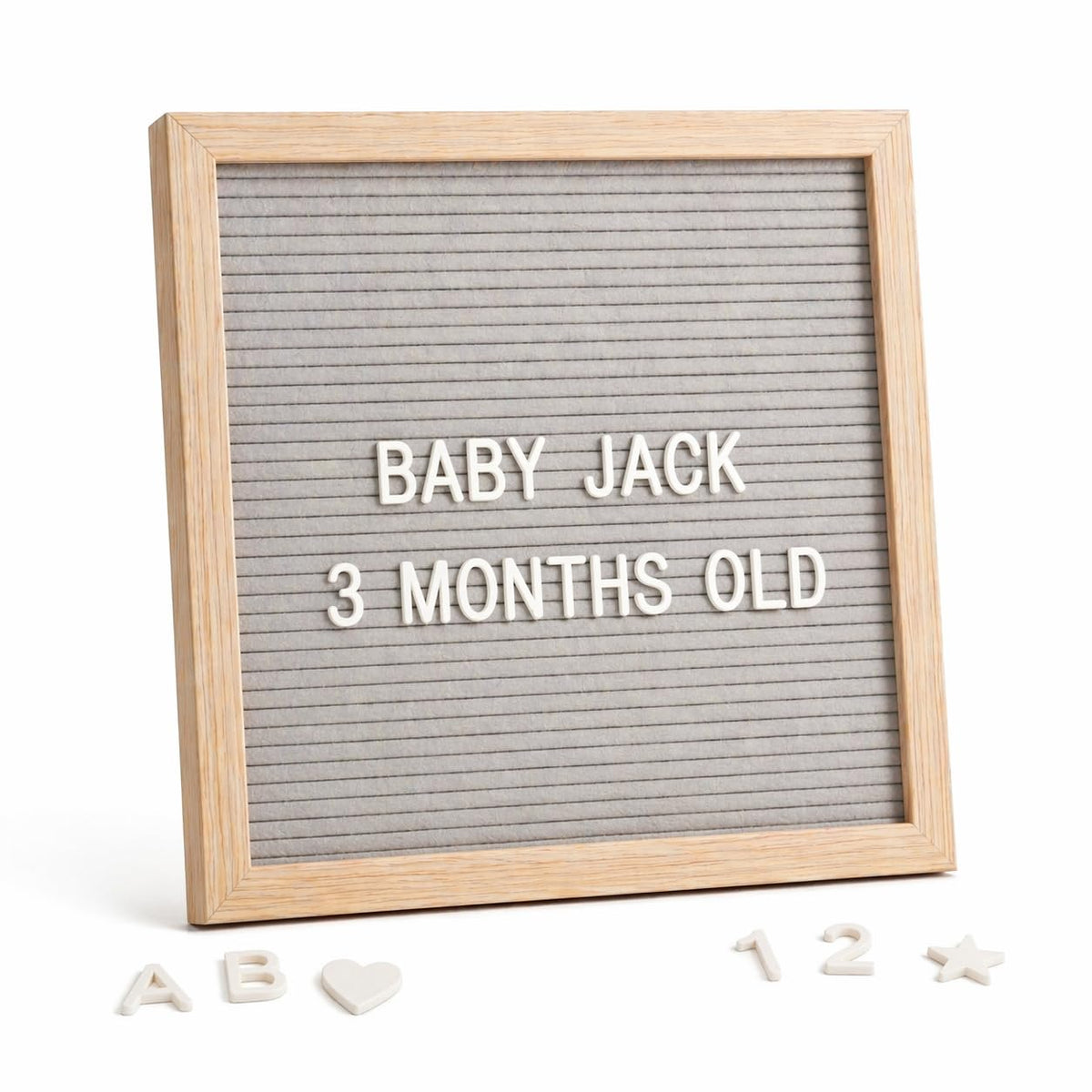 C CRYSTAL LEMON Felt Letter Board 10x10 Inch Gray – 336 Letters Numbers & Symbols – Changeable Message Board with Wooden Frame, Wall Mount or Stand