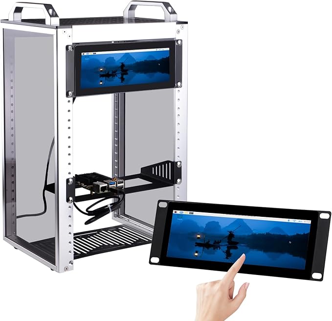 GeeekPi 7.84 inch 1280x400 LCD Touch Screen 2U Rack Mount Monitor