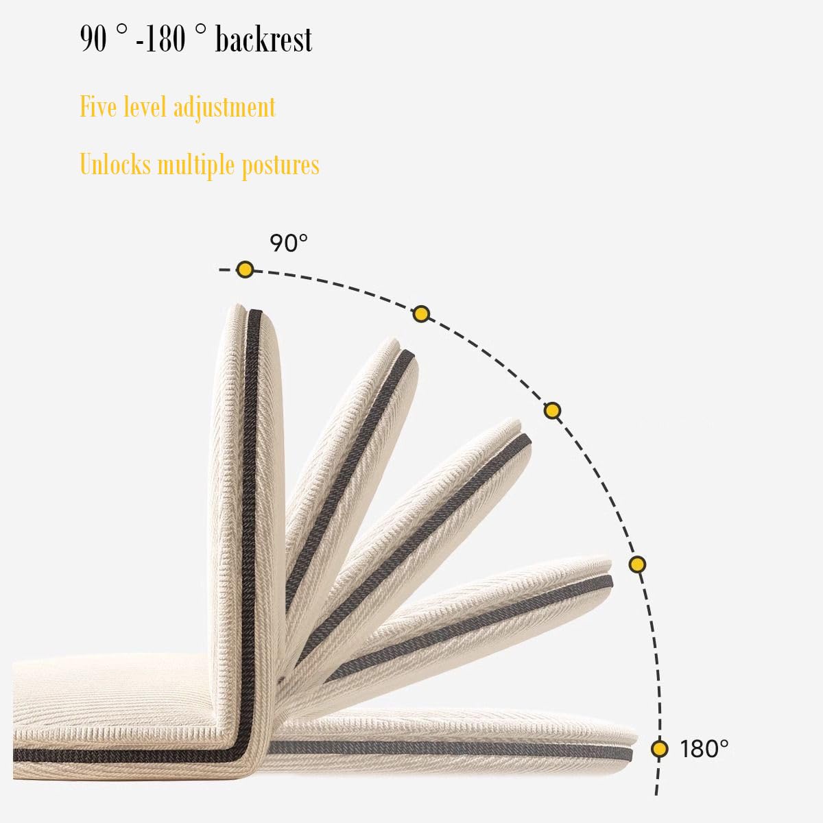 Floor Chair with Back Support, Foldable Lazy Sofa Chair for Adults, Adjustable Corduroy Gaming Reading Chair, Ergonomic Seat Cushion for Bedroom Bay Window Tatami Living Room, Beige