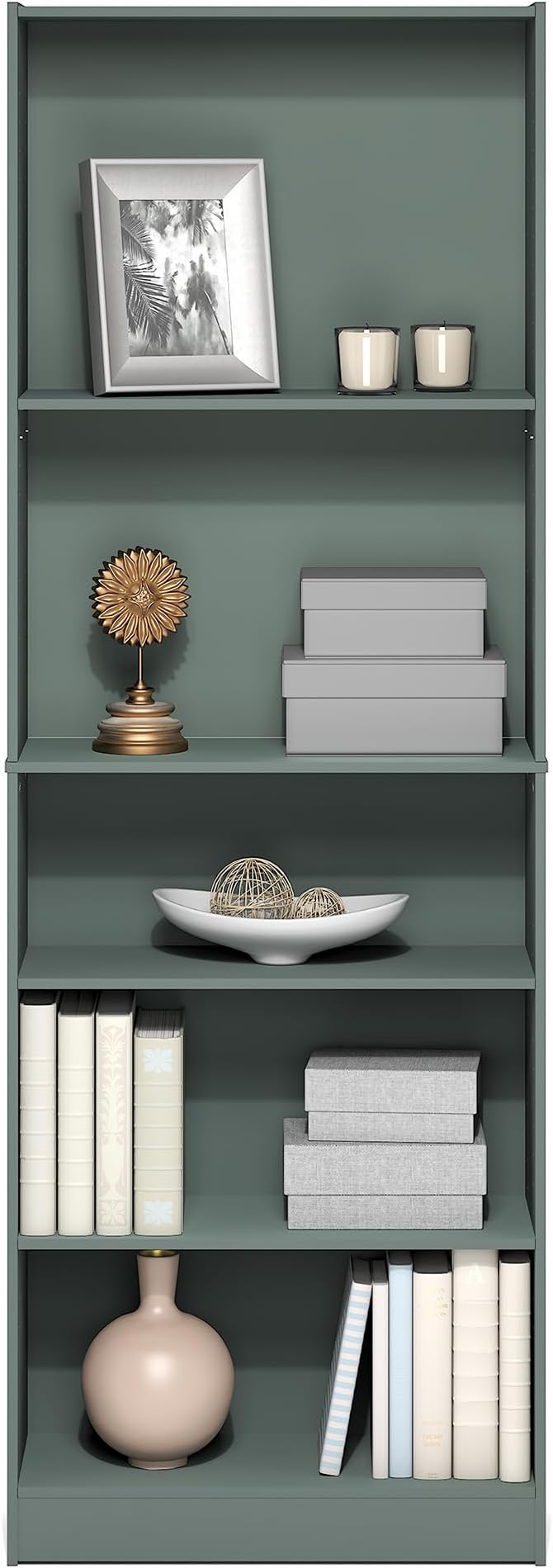 Furinno Jaya Book Shelf, 5-Tier Bookshelf, Bookcase