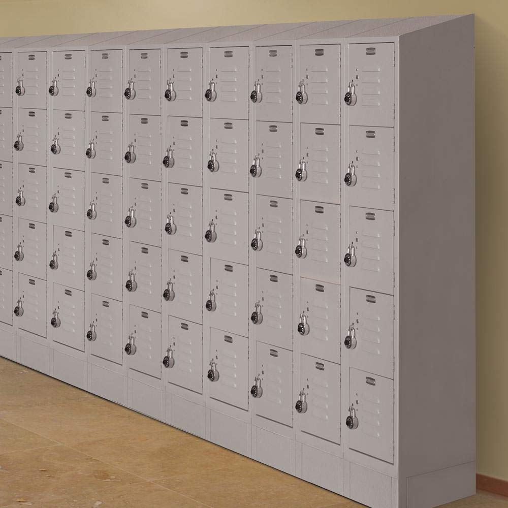 Salsbury Industries 65152GY-U Five Tier Box Style 12-Inch Wide 5-Feet High 12-Inch Deep Unassembled Standard Metal Locker, Gray