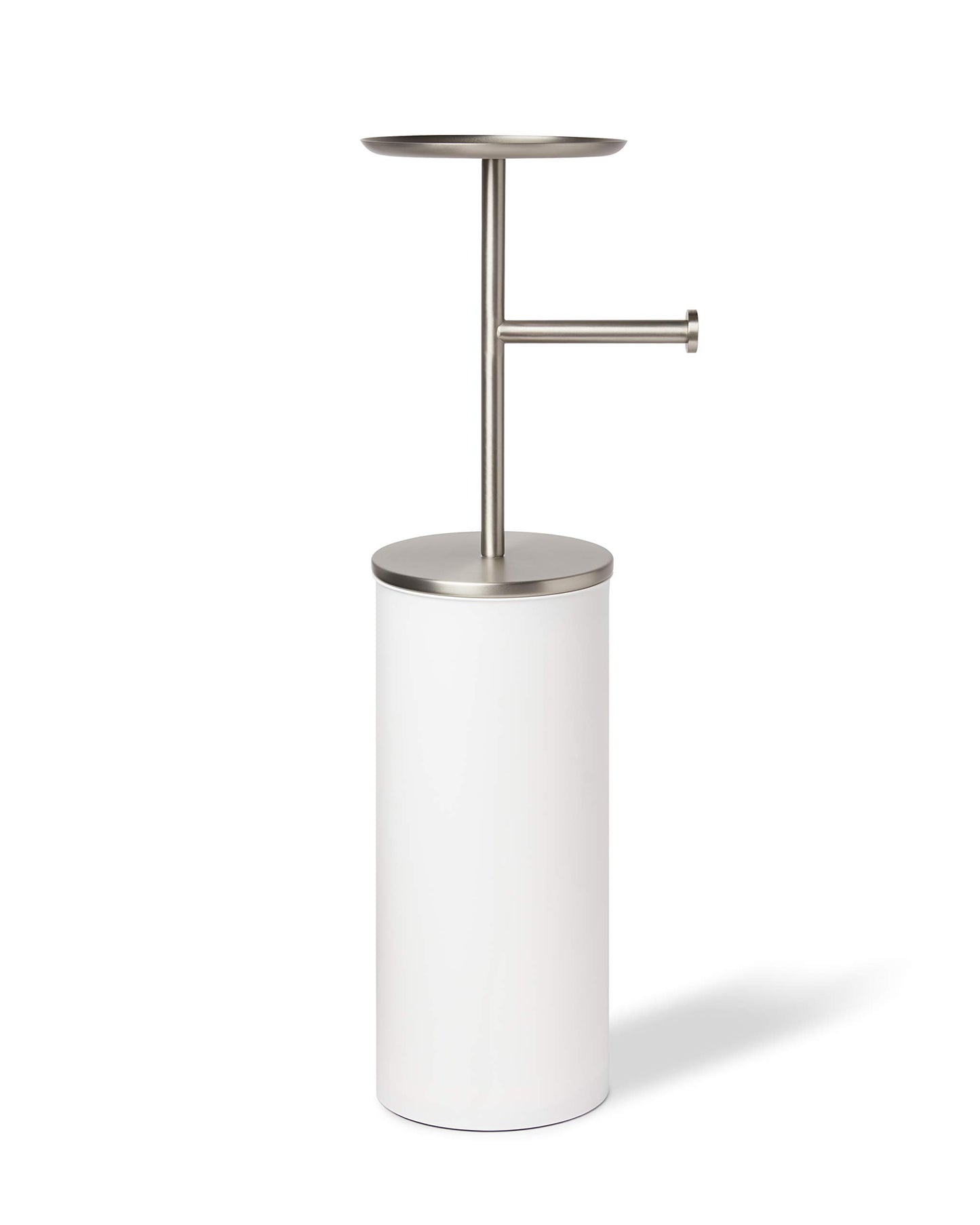 Umbra Portaloo Toilet Paper Stand and Reserve, White/Nickel