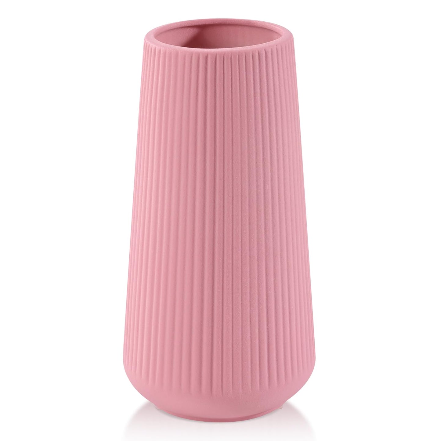 All Pink Ceramic Vase, GUKJOB Small Cute Flower Vase for Pampas Grass, Home, Living Room, Dining Table, Farmhouse, Office Decor, Bedroom, Table, and Kitchen Shelf (All Pink)