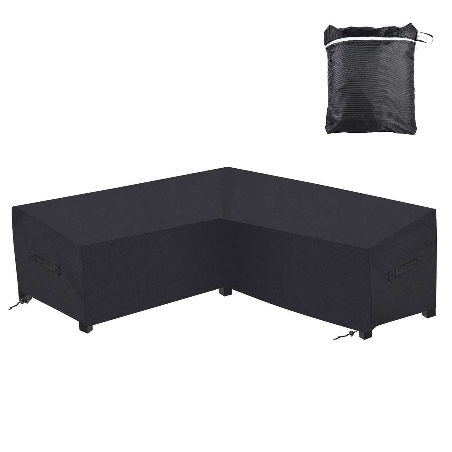 Patio Sectional Sofa Cover Outdoor Waterproof Windproof 85" X 85" V-Shaped Garden Couch Furniture Protector Cover for Lawn Garden Sectional L Couch