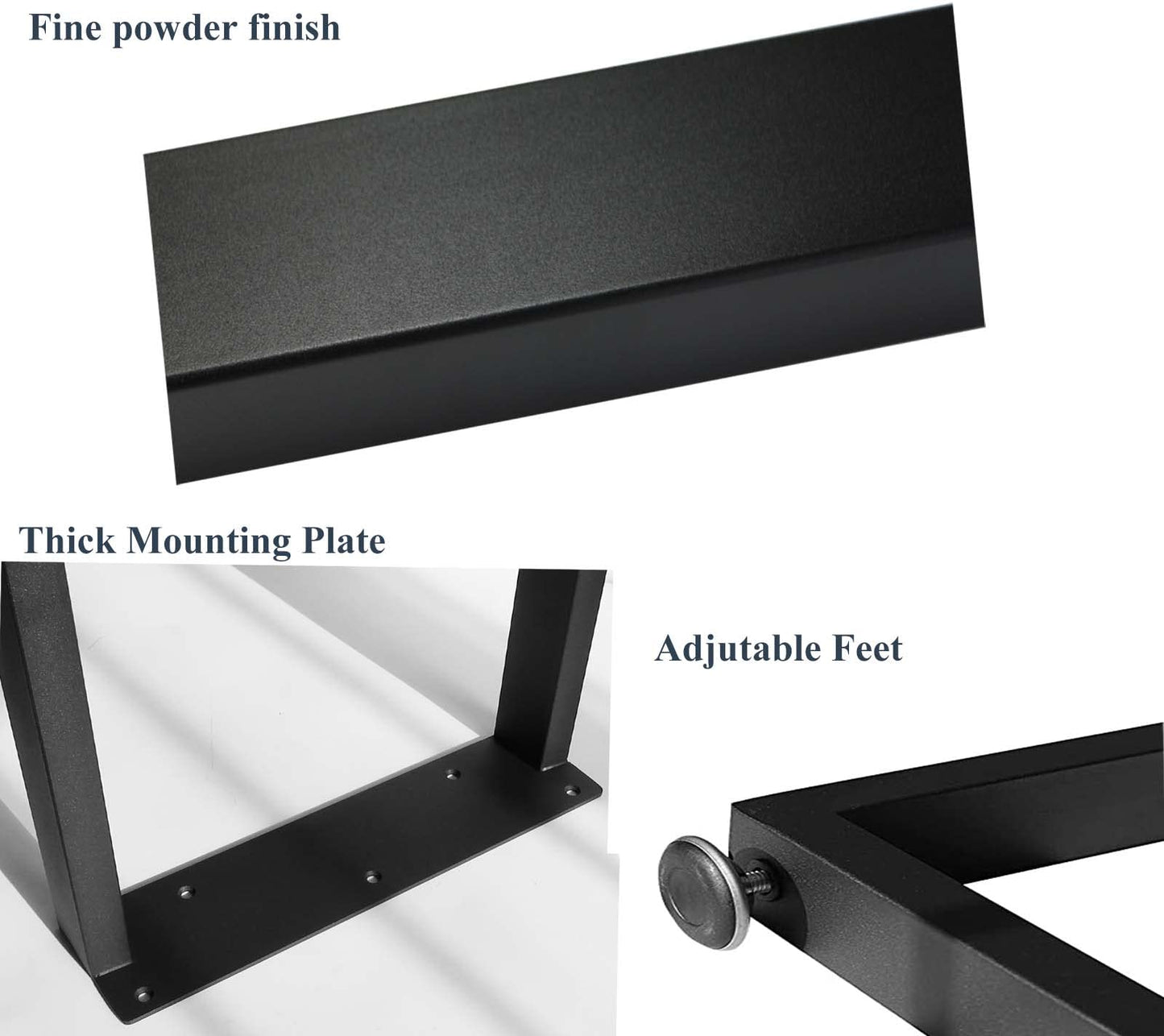 Lendpea Metal Table Legs Heavy Duty Square Tube Desk Legs Dining Table Legs Industrial Furniture Legs,Modern Coffee Table Legs,Set of 2(28"-4X2mm, Rectangular-Shape)