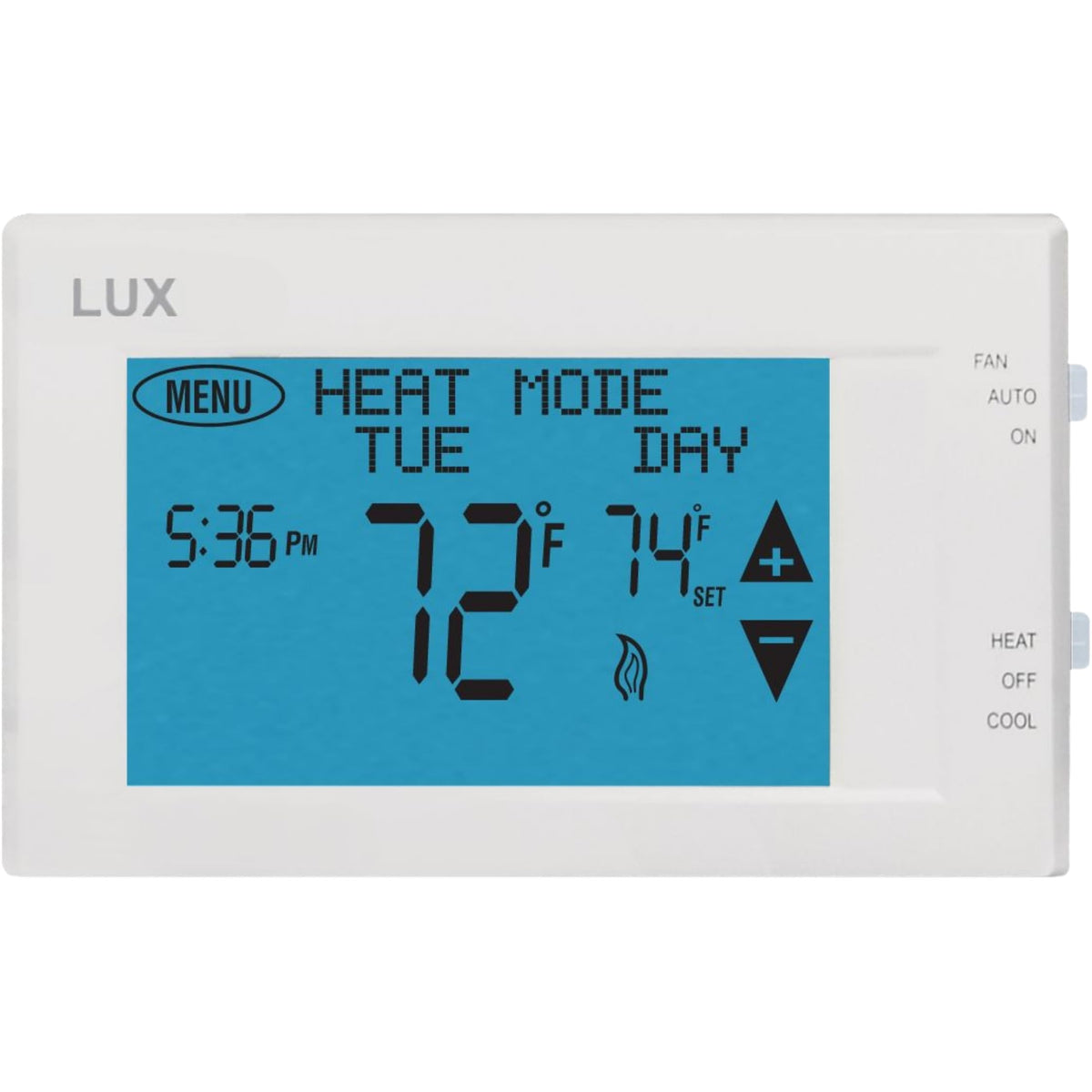 Lux Products TX9600TS Programmable Large Touchscreen Heating Cooling Thermostat, White