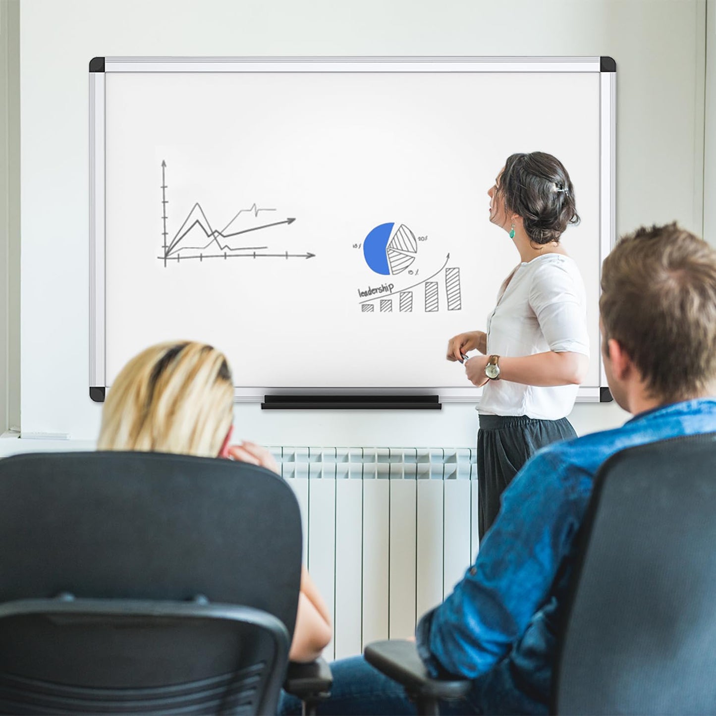VIZ-PRO Magnetic Dry Erase Board, 36 X 24 Inches, Pack of 2, Silver Aluminium Frame