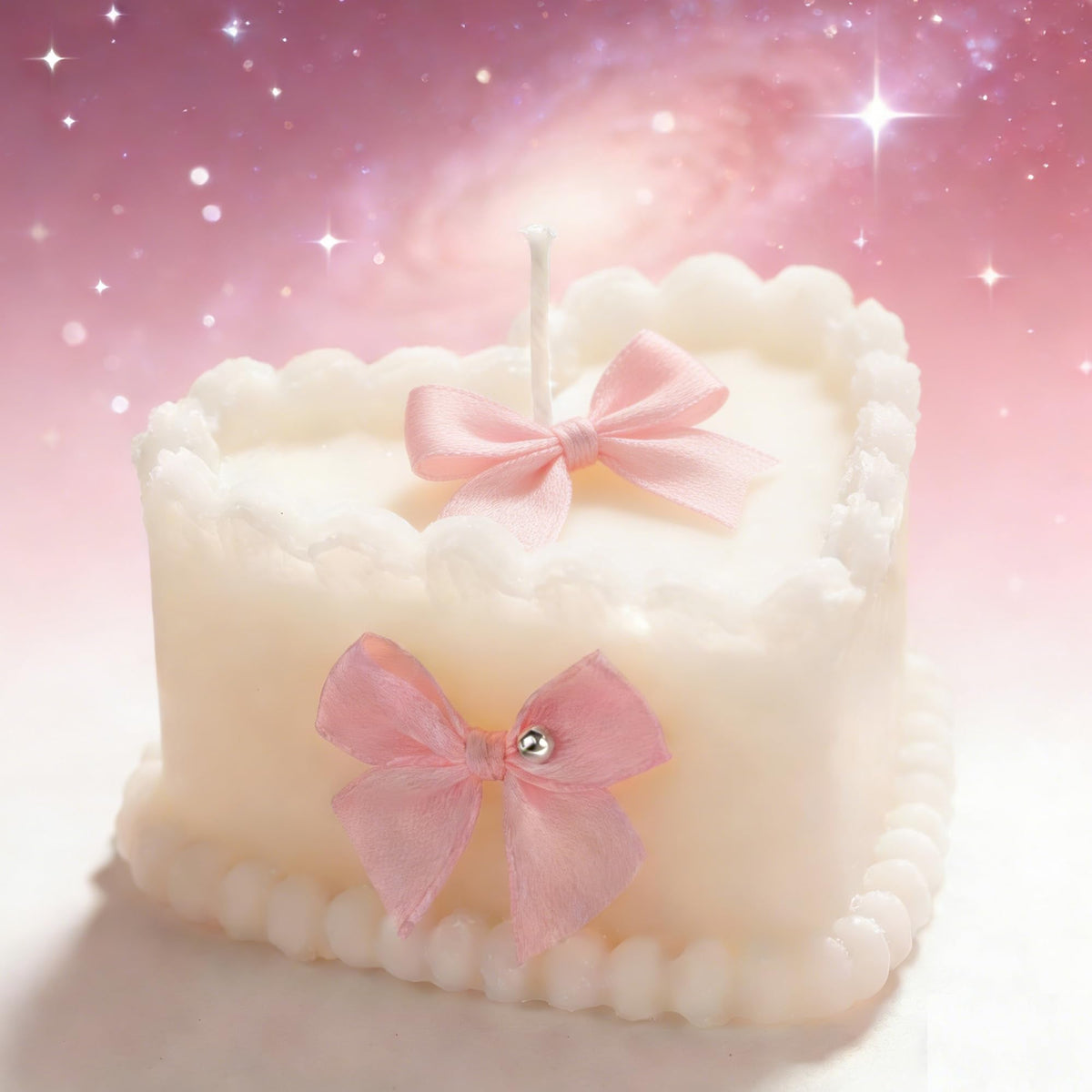 SRCVYLT 2 Pcs Bow Heart Scented Candle Set Rose Fragrance Soy Wax Scented Candle with Fixed Bow Decor for Valentine's Day Party Bedroom Room Table