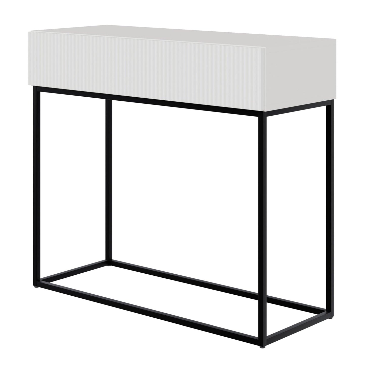 Selsey Veldio Console Table with Drawer Side Table 90 cm Entrance Table Console Dressing Table White Black Legs