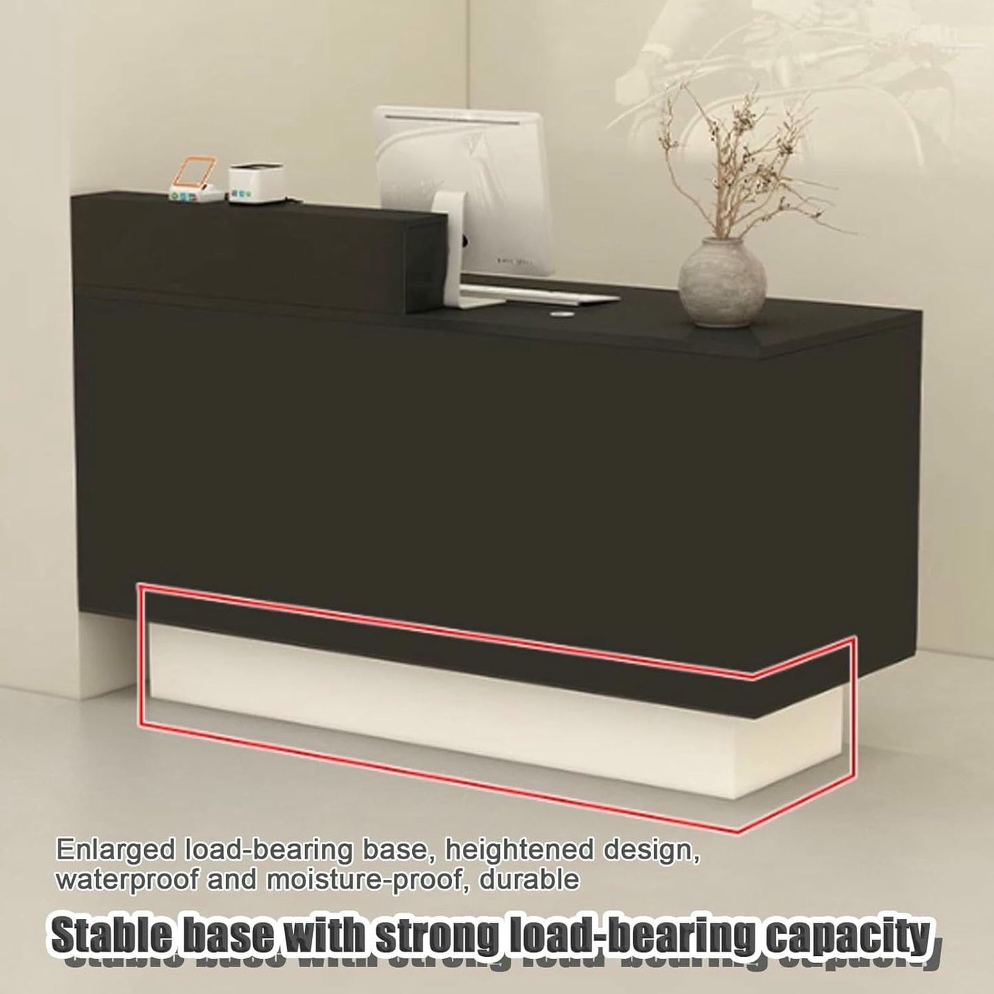 GFXYQPDNV Reception Desk with Counter Drawers & Storage Shelves, Reception Room Tables，Front Desk Reception Counter,Modern Checkout Counter with Storage, for Store Hotel Office