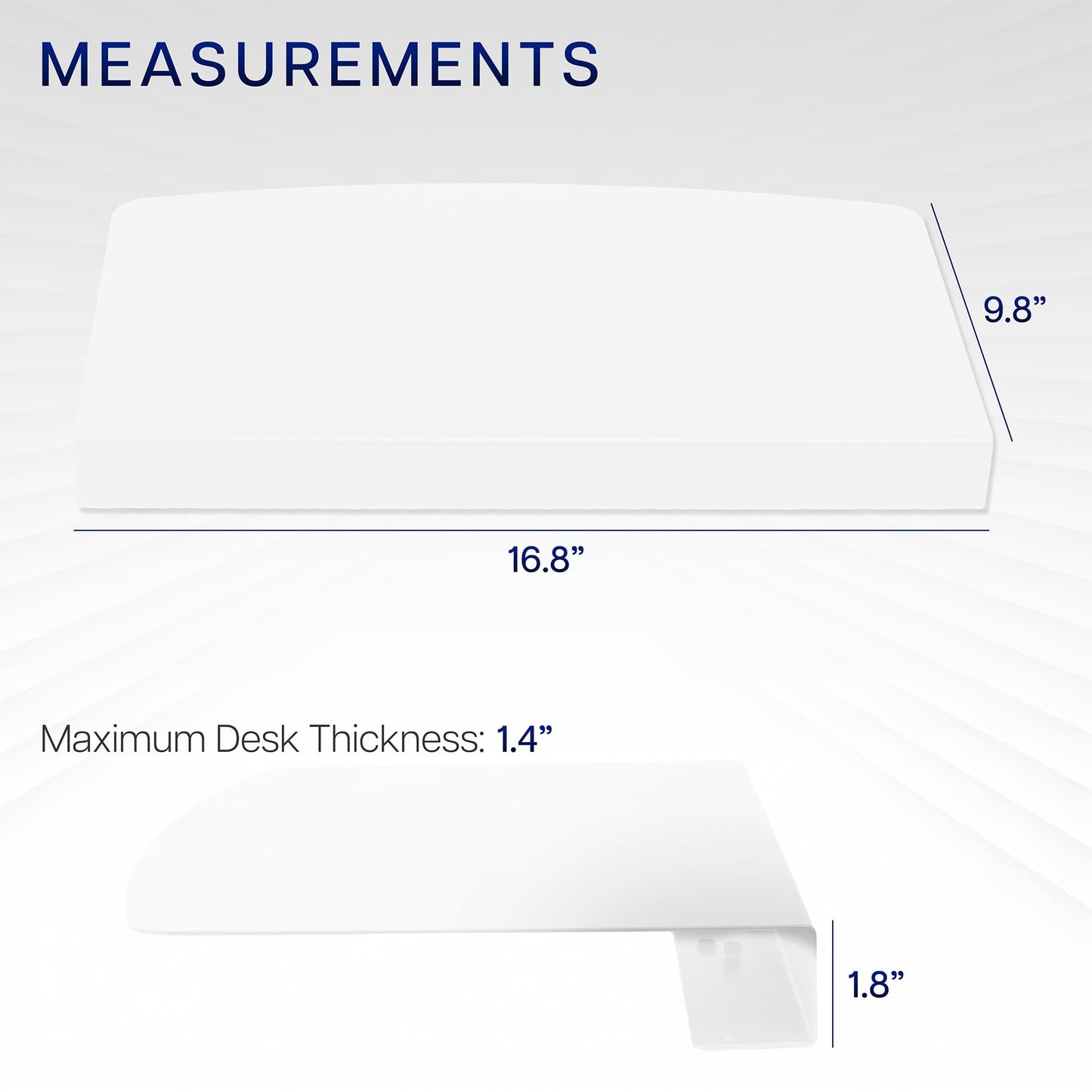 VIVO 17 inch Corner Desk Connector Sleeve for Keyboard Tray Mount on L-Shaped Workstation, Home Office, White, DESK-AC07SW