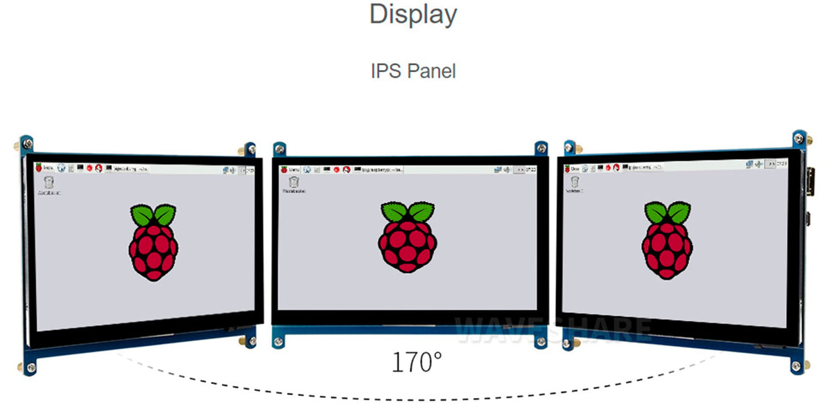 waveshare 7inch HDMI LCD IPS Capacitive Touch Screen 1024×600 Display Monitor Compatible with Raspberry Pi 5/4B/3B+/3B/Pi Zero W/Zero 2W/Pico/Pico W/Pico 2/Pico 2WJetson Nano/Win10/8/7,etc.