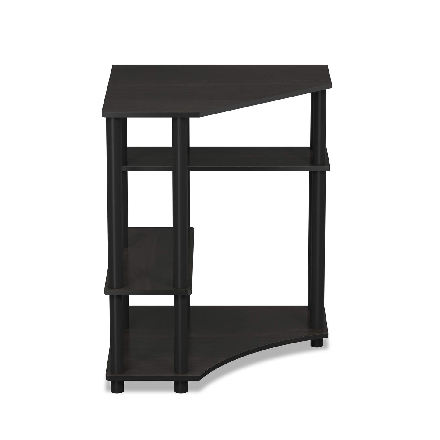 Furinno TURN-N-TUBE Desk, Gaming Desk with Shelves, Corner Computer Desk with Shelves, Office Desk, Space Saving, For Home Office, Bedroom, Espresso