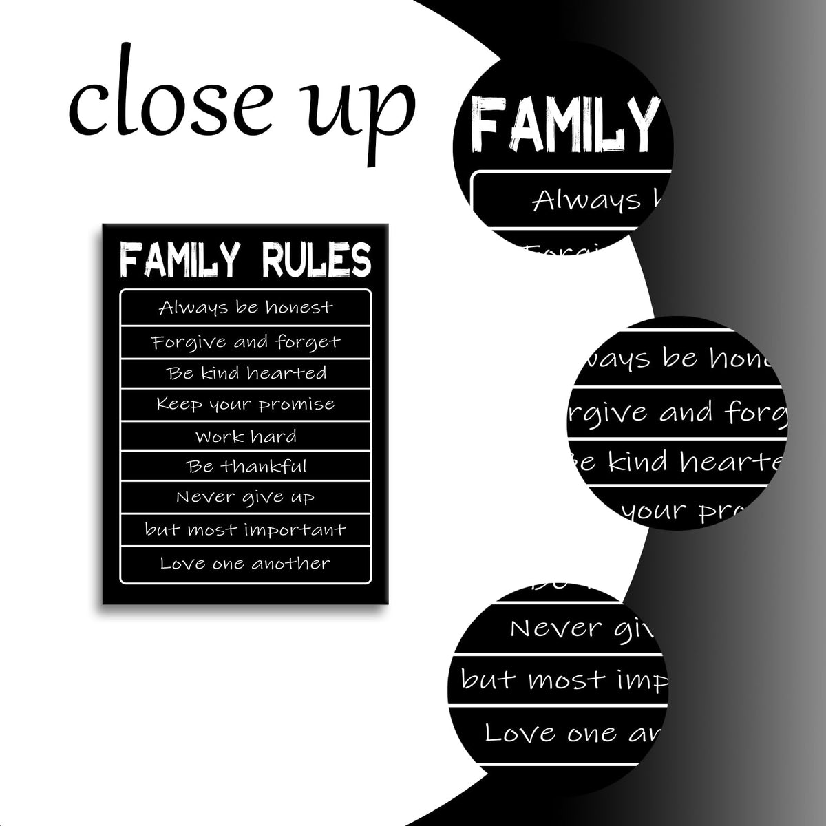 Motivational Canvas Wall Art Family Rules Entrepreneur Quotes Poster Print Inspirational Pictures Painting for Office Class Room School Wall Decoration Stretched and Framed [18''W x 24''H]