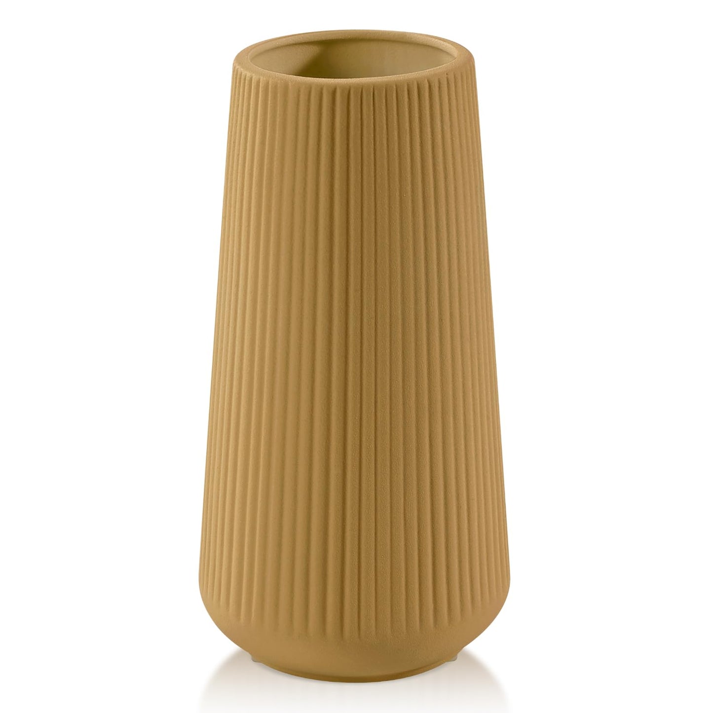 Milk Coffee Ceramic Vase, GUKJOB Small Cute Flower Vase for Pampas Grass, Home, Living Room, Dining Table, Farmhouse, Office Decor, Bedroom, Table, and Kitchen Shelf (Milk Coffee)