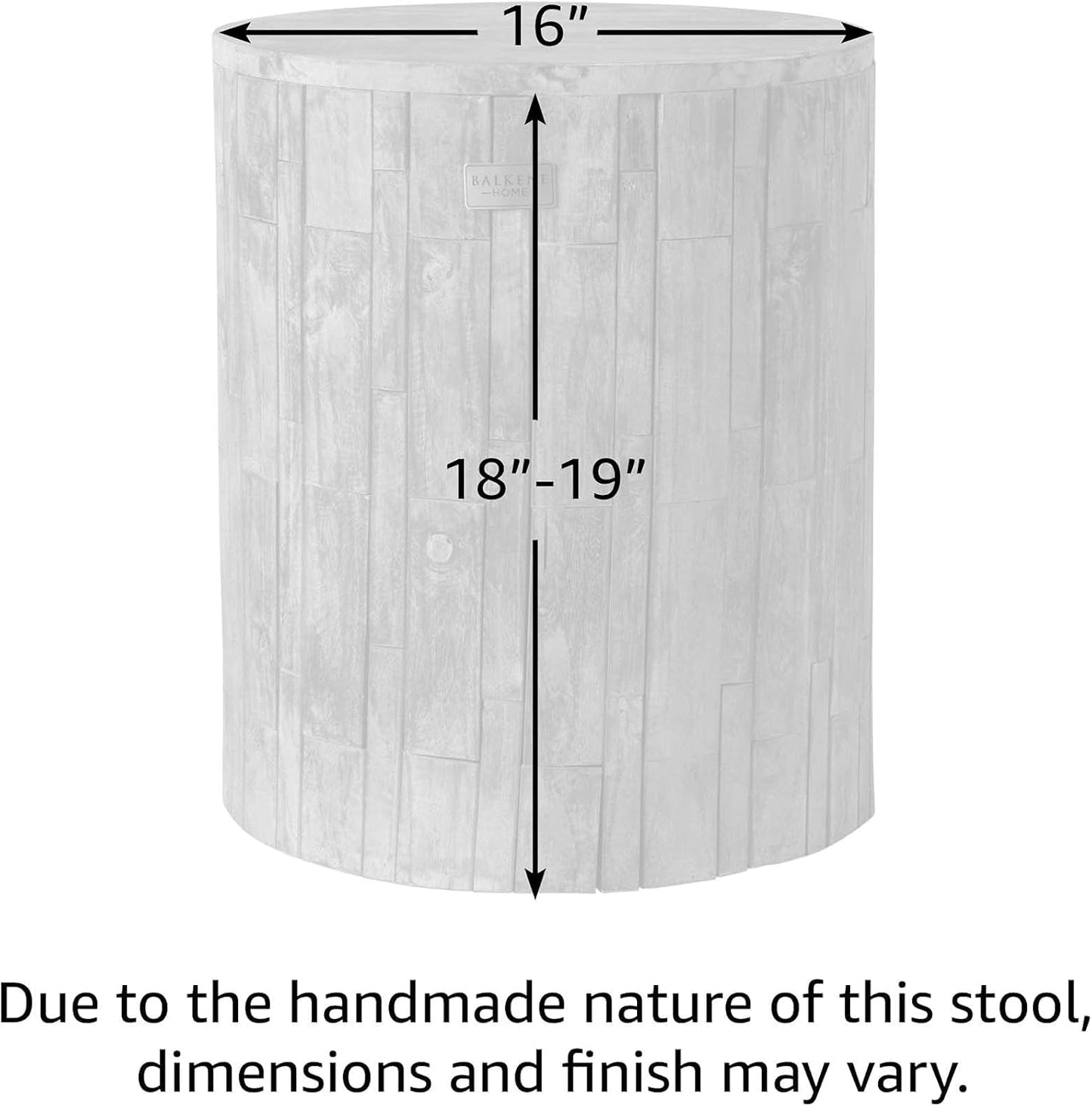 Balkene Home Elyse Round Rustic Garden Stool – Solid Wood Outdoor Seat & Side Table, Portable Patio Furniture with Seasoned Patina Finish, Versatile for Gardening, Entertaining & Décor