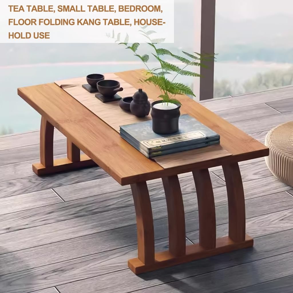 Japanese Zen Floor Low Table for Meditation & Dining, 70x37x31cm, Brown - Perfect for Spiritual Practices, Floor Sitting, and Coffee Moments