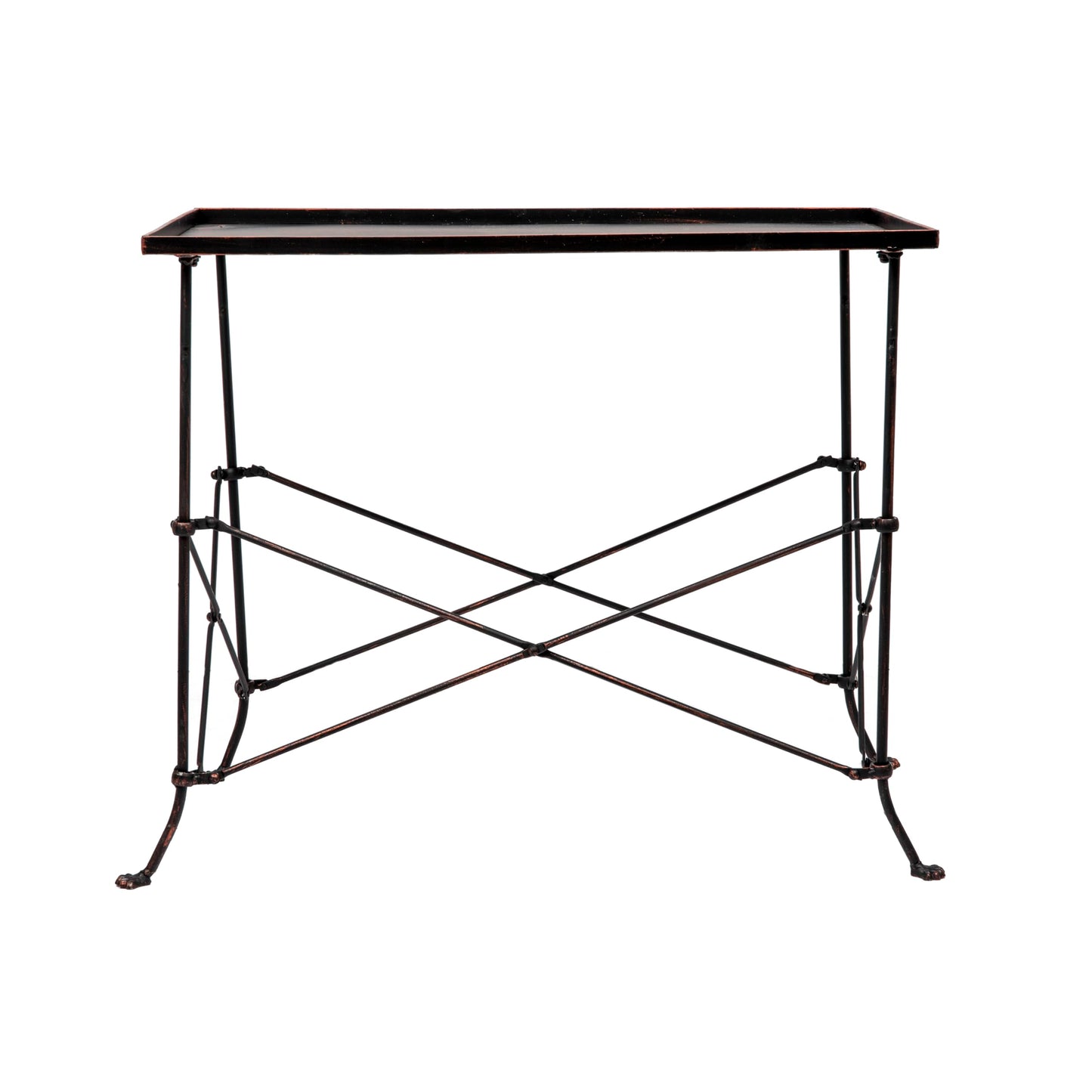 Creative Co-op HD6145 Rectangle Metal Accent Table, 27", Bronze
