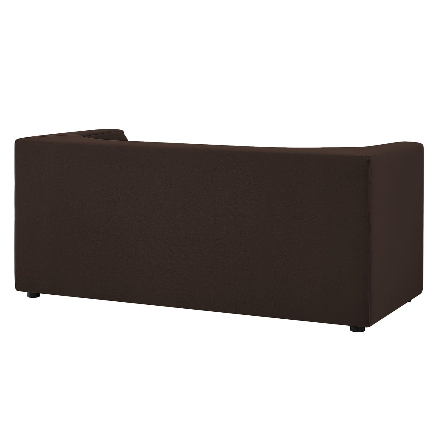 Modway Hilda 67 Inch Modern Curved Back Performance Velvet Loveseat in Chocolate Brown – Plush Upholstered 2-Seat Sofa for Living Room, Apartment, Office