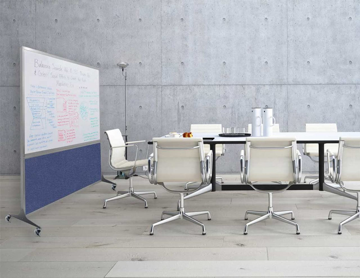 DivideWrite Mobile Whiteboard | Double Sided Dry Erase Board | Portable Office Cubicle Partition | Display for Classrooms, Conference Rooms, Meeting Areas and More | Charcoal Gray 5' Wide X 6' Tall