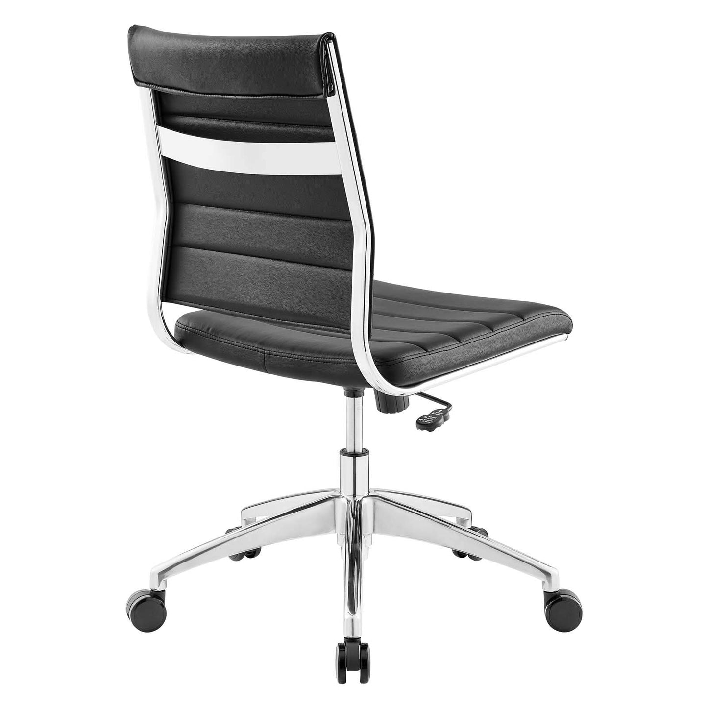 Modway Jive Ribbed Armless Mid Back Swivel Conference Chair In Black