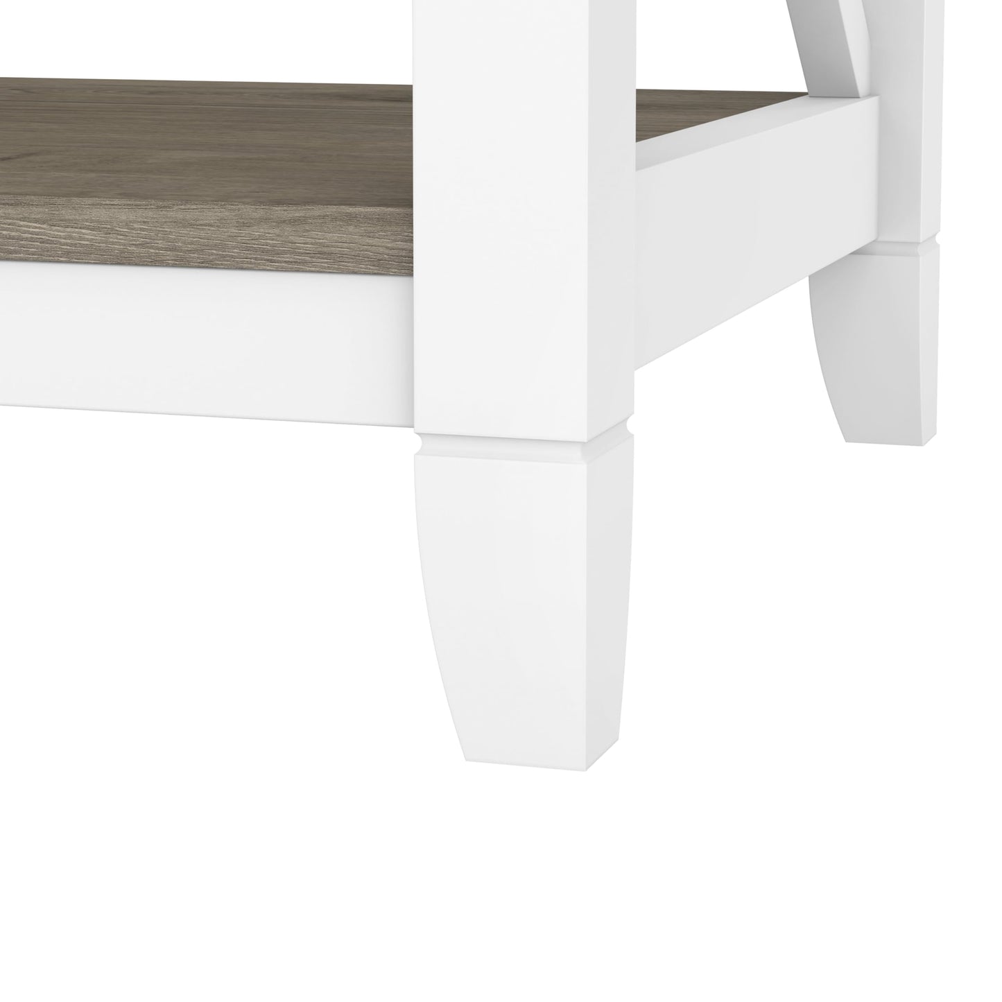 Bush Home Key West Coffee Table with Storage in Pure White and Shiplap Gray