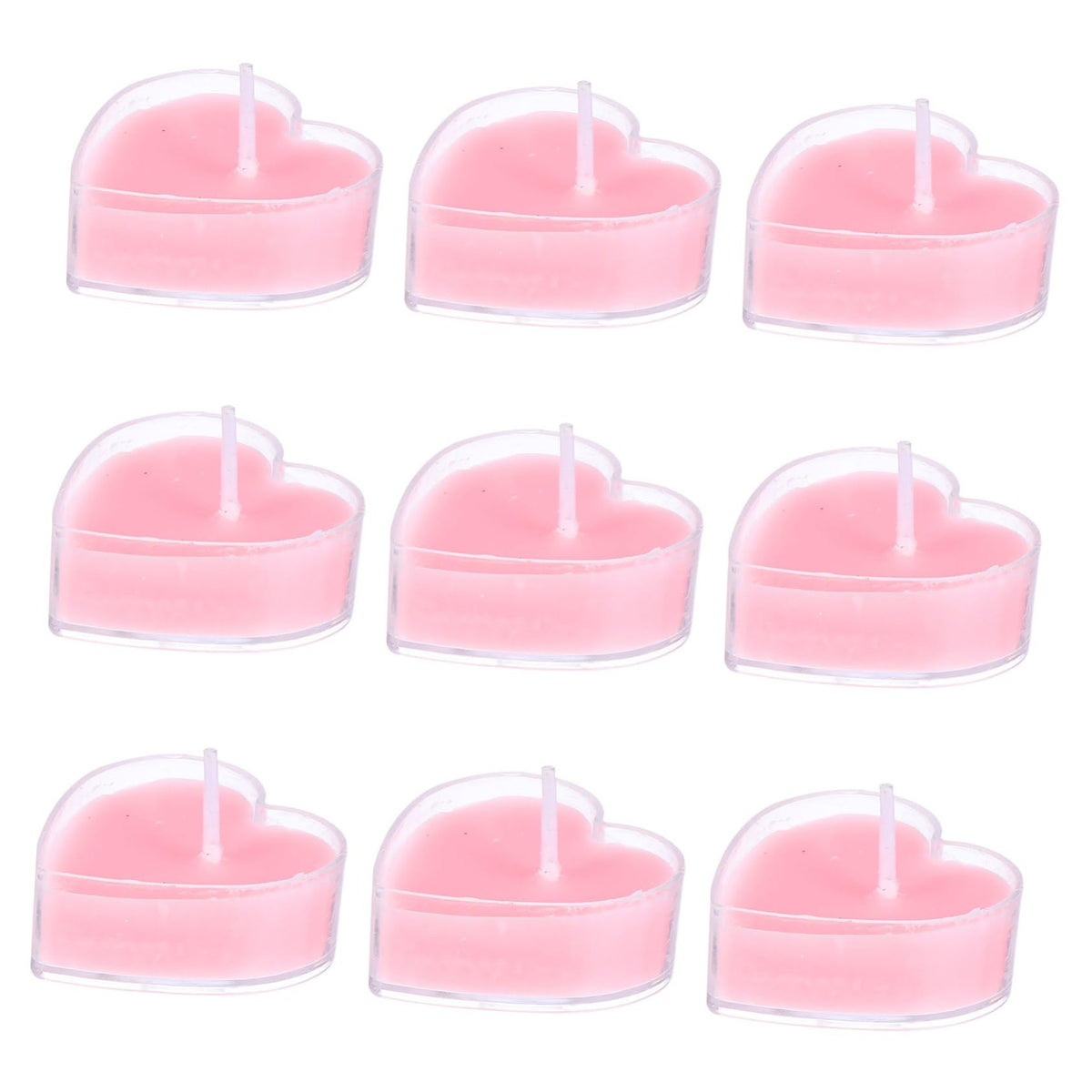 TOPPERFUN 9Pcs Heart Shaped Scented Tea Candles Smokeless Aromatherapy Wax for Home Wedding Decor Romantic Atmosphere Pink Rose Fragrance Eco Friendly Multi Use