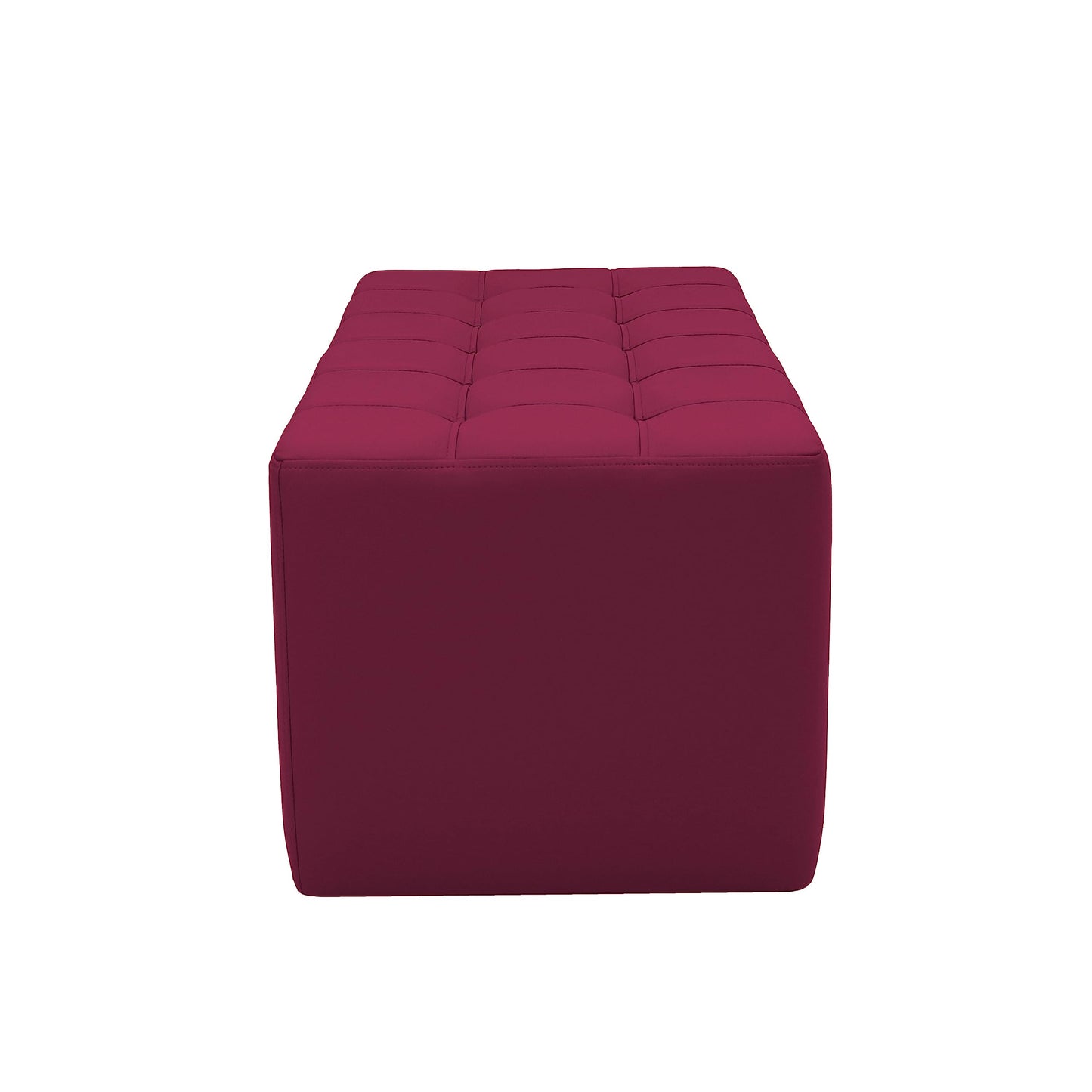 Factory Direct Partners Tufted Rectangle Accent Ottoman Bench Beautifully Upholstered Furniture for Modern Home, Office, Library or Waiting Area Seating, Footstool, Table Use - Raspberry, 14046-RS