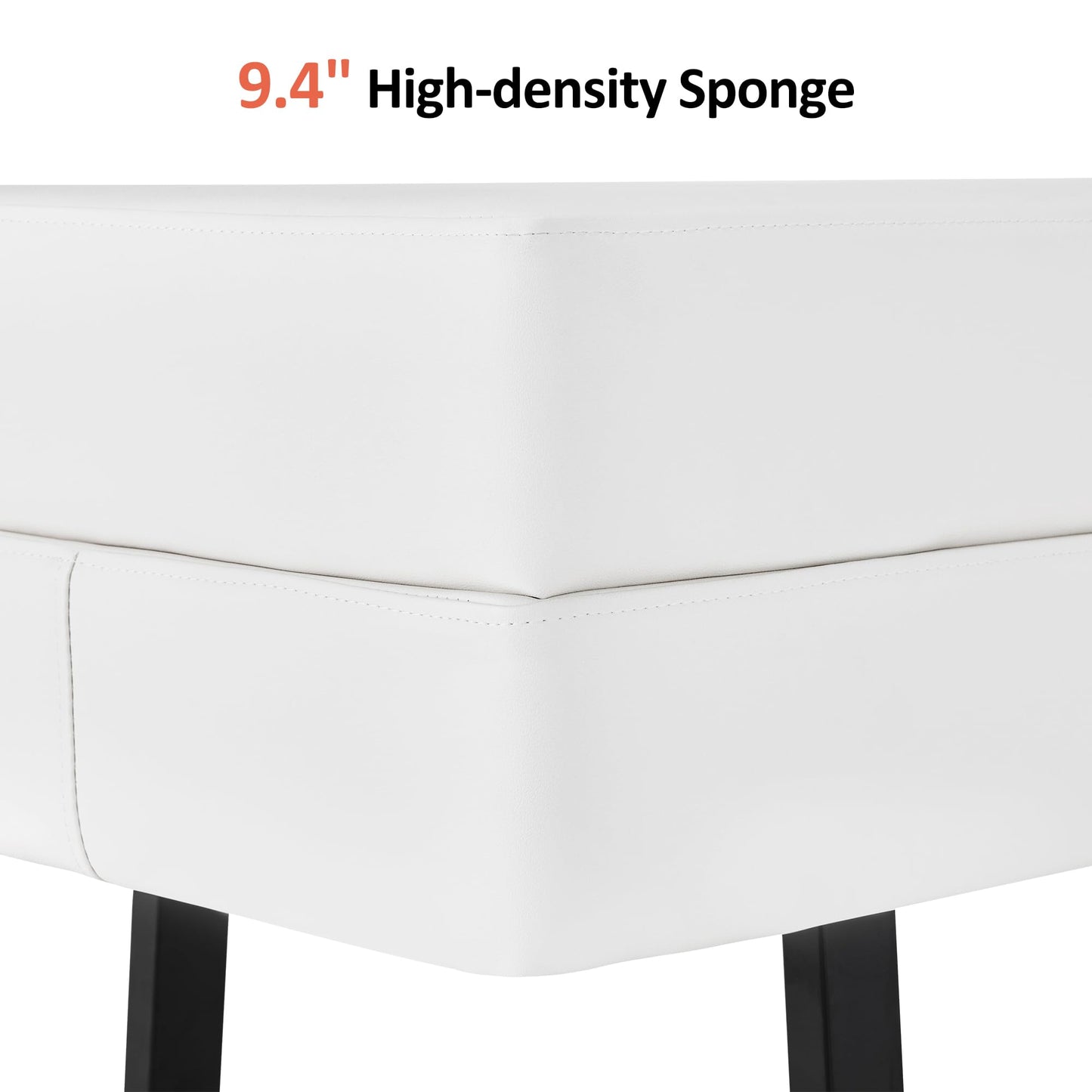 BarberPub Waiting Room Chairs, Heavy Duty Office Guest Reception Bench, Faux Leather Upholstered Lobby Chairs for Salon, Conference Room 7008 (Cream White)