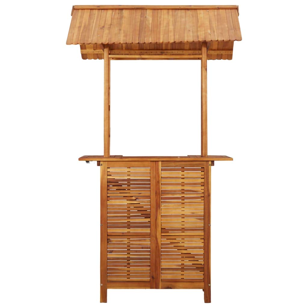 SYXUYP Patio Bar Table with Rooftop,Party Tables,Tea Table,Lounge Table,Drink Table,Courtyard Table,Gardening Table,for Deck,Backyard,Lawn,Garden,Porches,Poolside,48"x41.7"x85.4" Solid Acacia Wood