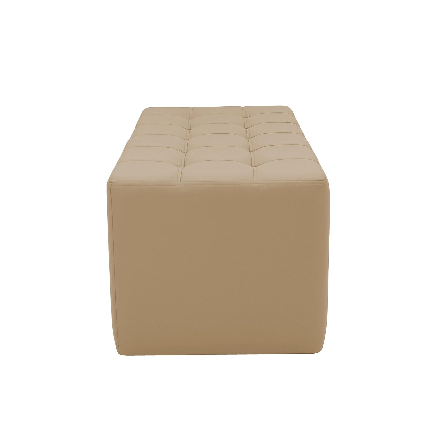 Factory Direct Partners Tufted Rectangle Accent Ottoman Bench Beautifully Upholstered Furniture for Modern Home, Office, Library or Waiting Area Seating, Footstool, Table Use - Sand, 14046-SD