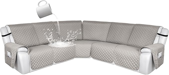 HDCAXKJ 100% Waterproof Reclining Sectional Couch Covers L Shape Recliner Sofa