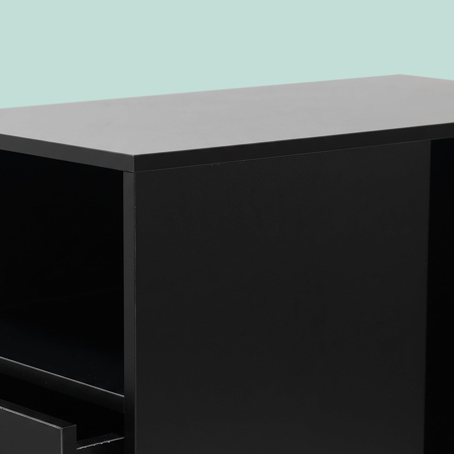 Relaxdays Mobile Pedestal with 2 Drawers and 3 Compartments, MDF, 65x30x60 cm, Black