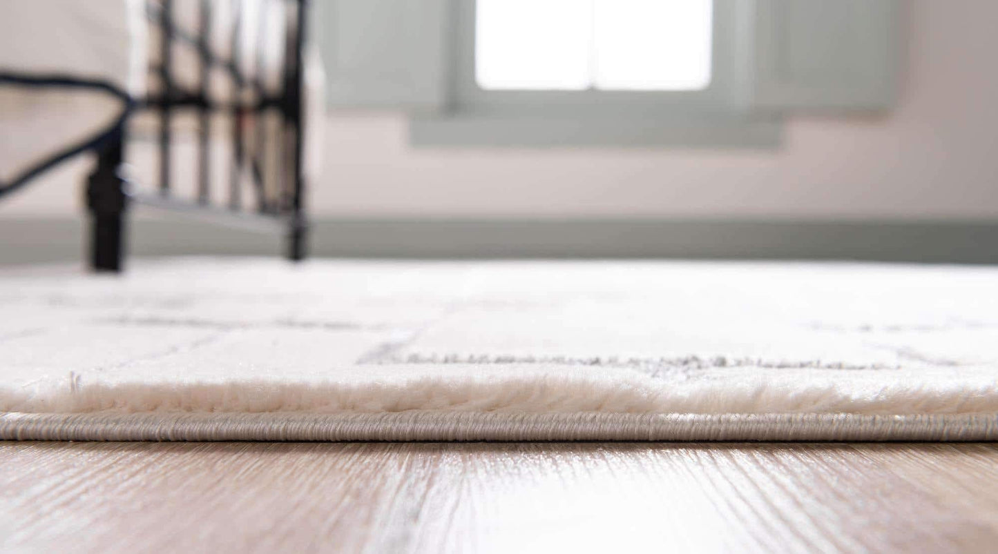 Unique Loom Glam Collection Area Rug - Deco (3' 3" x 5' 3" Rectangle, White Silver/ Silver)