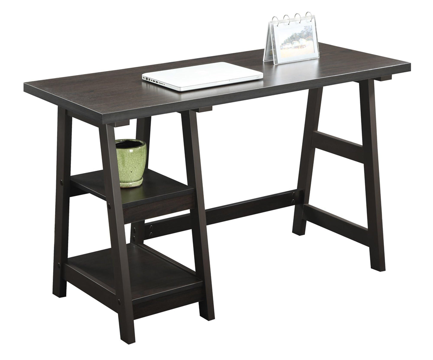 Convenience Concepts 090107ES Trestle Desk, Espresso