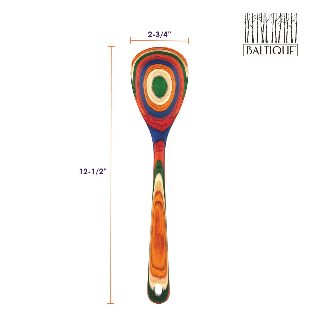 Totally Bamboo Baltique Marrakesh Collection 12-1/2" Wooden Cooking Spoon, Safe for Nonstick