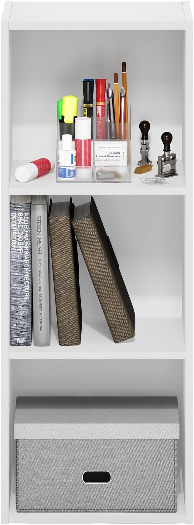 Furinno PASIR Book Shelf, 3-Tier Bookshelf, Easy Assembly Bookcase